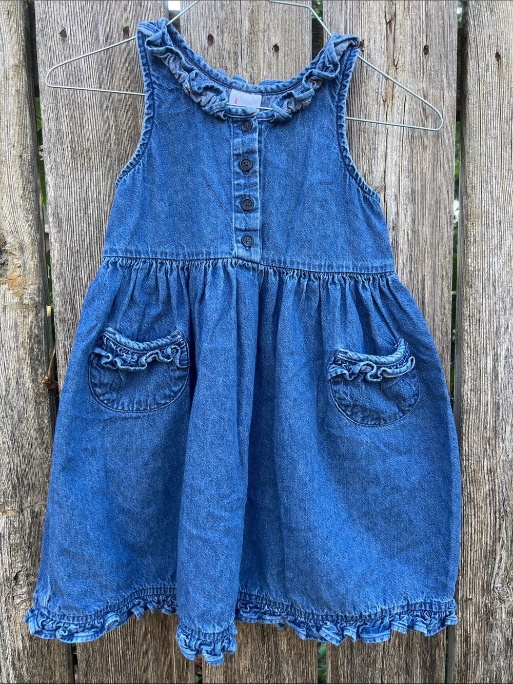 Hanna Andersson Denim Ruffle Dress 110
